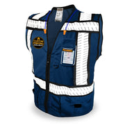KwikSafety BLUE SHERIFF Safety Vest (Multi-Use Pockets) Class 2 ANSI Tested OSHA Compliant Hi Vis Reflective PPE Surveyor - Model No.: KS3305PB - KwikSafety