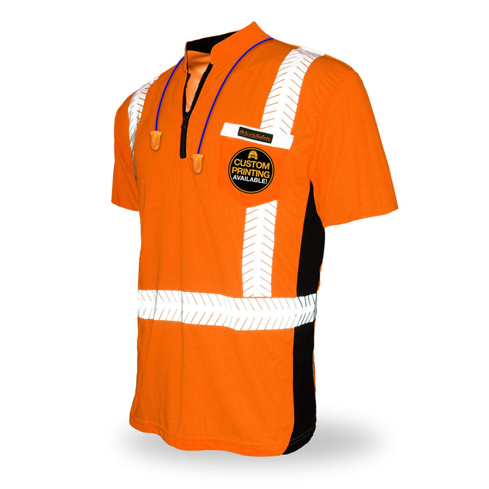 KwikSafety ENGINEER Safety Shirt (Y-NECK ZIPPER) Class 2 Short Sleeve