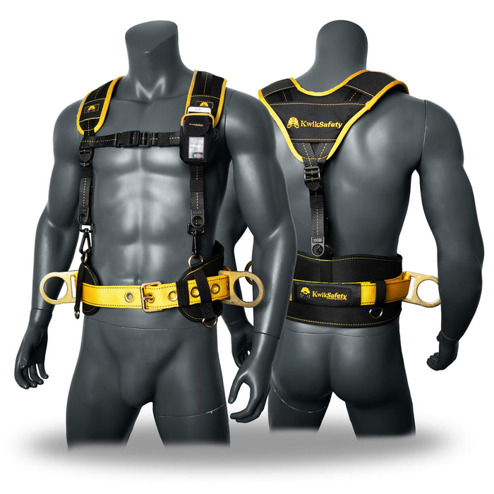 KwikSafety (Charlotte, NC BEAVER TAIL HARNESS Safety Belt OSHA Compliant 3D Ring Back Support - Model No.: KS6102 - KwikSafety