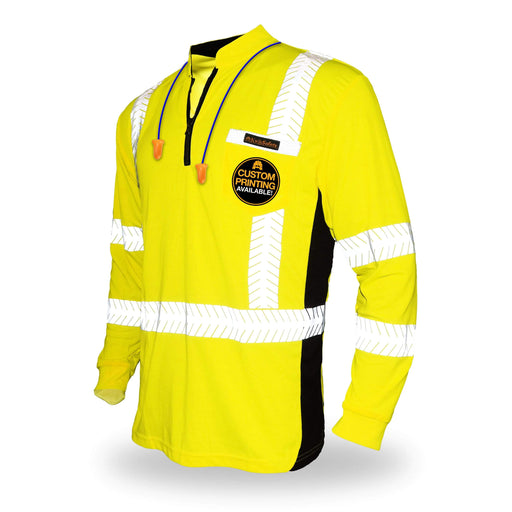 KwikSafety ENGINEER Hi Vis Reflective Long Sleeve ANSI Class 3 Safety Shirt - Model No.: KS4408 - KwikSafety contruction reflectors highvis visability reflector longsleeve shirtz stripes strips hivisible green pockets running ropa trabajar trabajo hombres hombre zip button vest tall slogans logo uniform t-shirt hiviz camo t-shirts travajo resistant