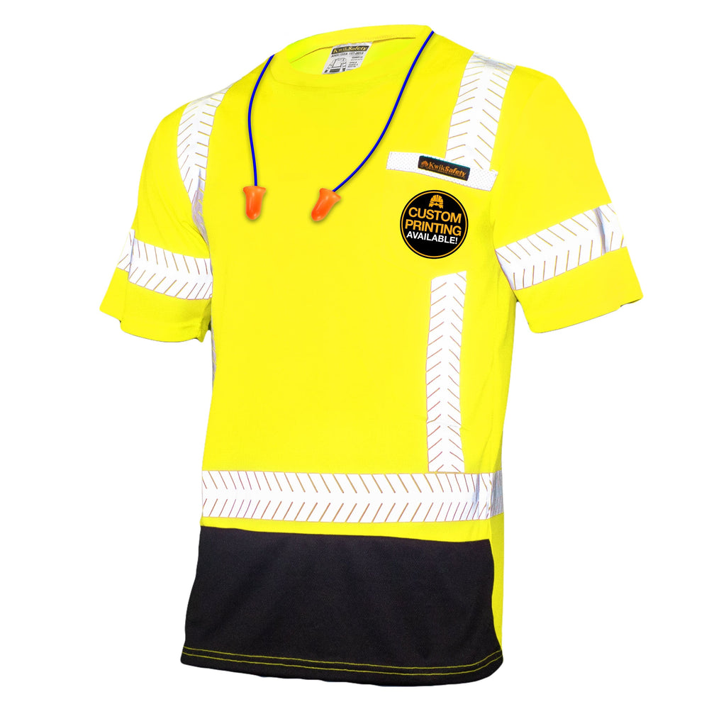 KwikSafety MECHANIC Safety Shirt (BLACK TRIM) Class 2 Short Sleeve ANS