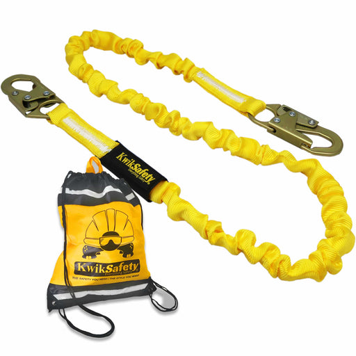 KwikSafety Rebar Romeo Rebar Chain Assembly (Self-Locking Hooks) ANSI Osha Lightweight Steel Positioning Safety Lanyard - Model No.: KS7708