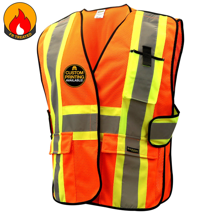 KwikSafety FIRST RESPONDER FR Treated Hi Vis Reflective ANSI PPE Breakaway Class 2 Safety Vest - Model No.: KS3316 - KwikSafety