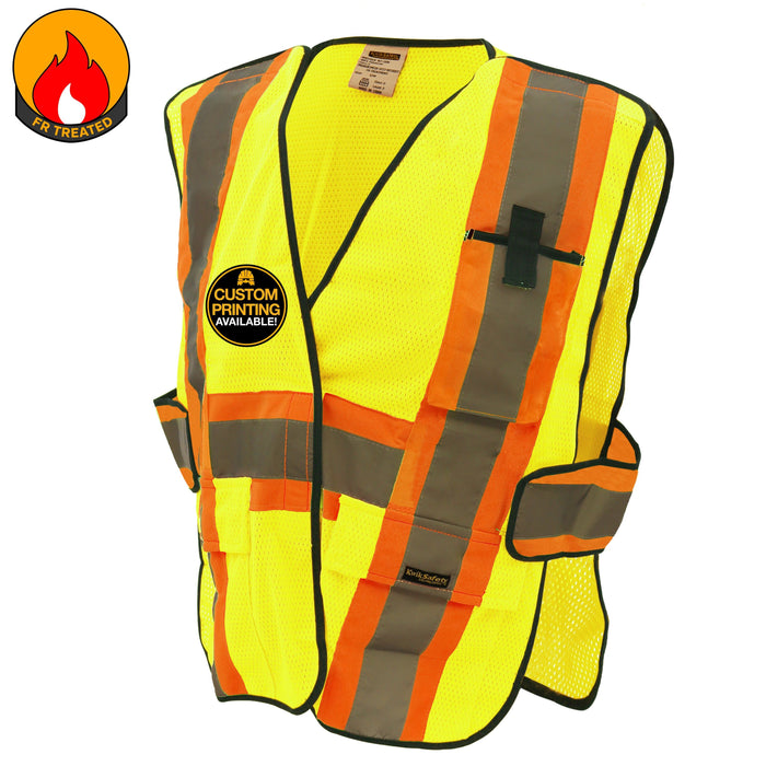 KwikSafety FIRST RESPONDER FR Treated Hi Vis Reflective ANSI PPE Breakaway Class 2 Safety Vest - Model No.: KS3316 - KwikSafety