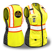 KwikSafety QUEEN BEE (Limited Edition Honeycomb Design) Hi Vis Reflective Safety Vest for Women - Model No.: KS3319TQ - KwikSafety: pink red blue purple white safty saftey hazard constrution standard woman womens chalecos para mujer trabjo surveyor chamarras run rad ians running pack reflectantes trabajo worker xsmall colored jk fr sal vus sleeve salz plus aafety hyco peer basic hot comstruction jacket