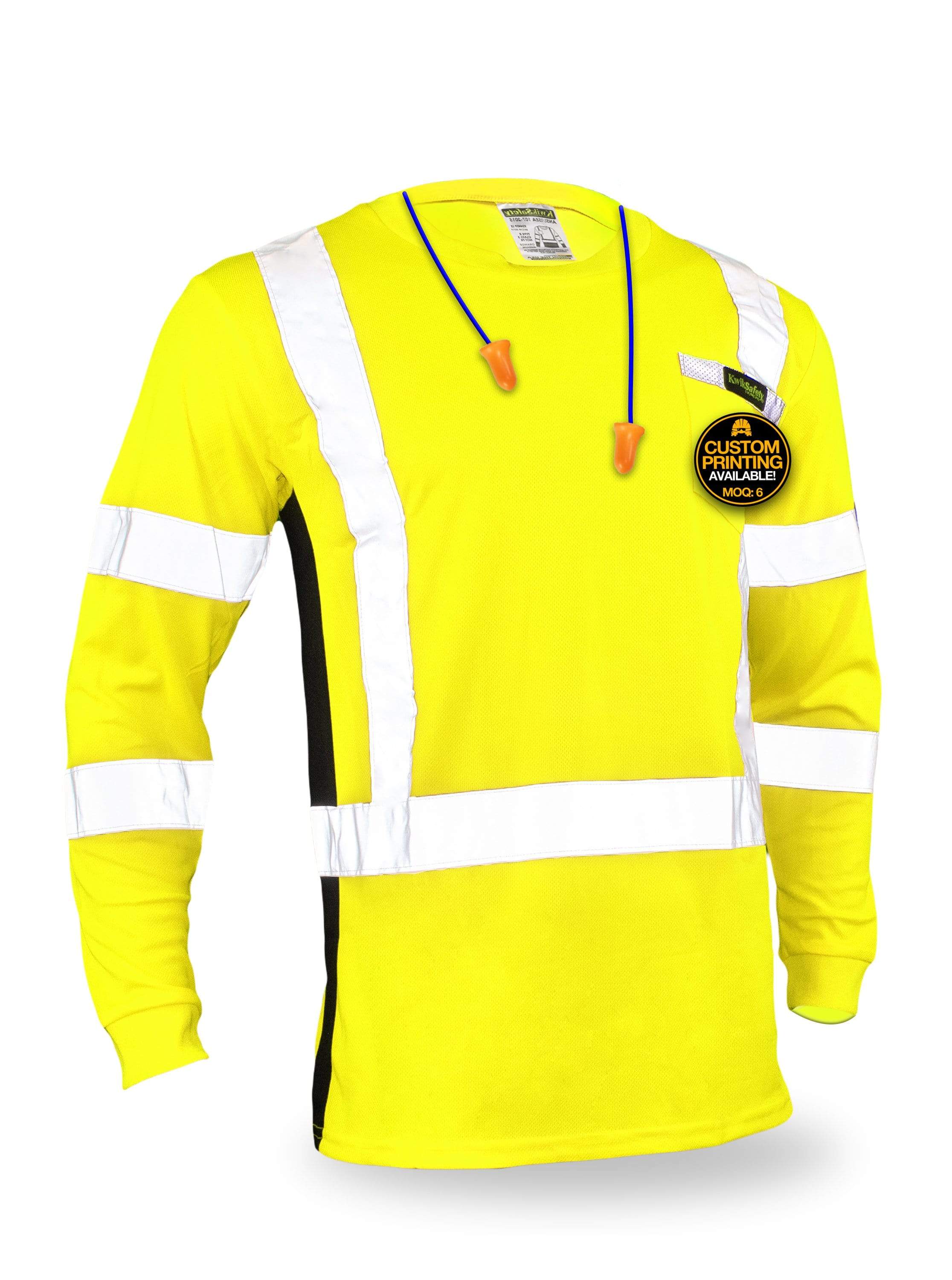 KwikSafety OPERATOR Safety Shirt (SOLID REFLECTIVE TAPE) Class 3 Long