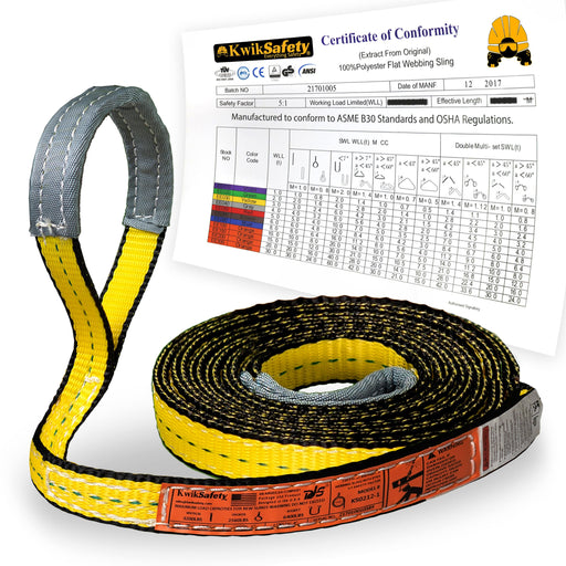 KwikSafety MIGHTY SUMO Type 3 Nylon Web Lifting Slings - Model No.: KS8801 - KwikSafety