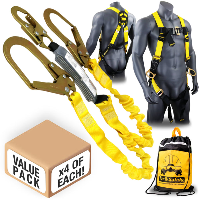 KwikSafety PYTHON 6' ANSI 2 Leg Fall Protection Safety Lanyard w/ Shock Absorber - Model No.: KS7702 - KwikSafety