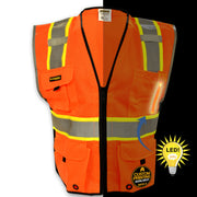 KwikSafety HEAD HONCHO Hi Vis Reflective ANSI PPE LED Class 2 Safety Vest - KwikSafety