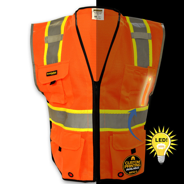 KwikSafety HEAD HONCHO Hi Vis Reflective ANSI PPE LED Class 2 Safety Vest - KwikSafety