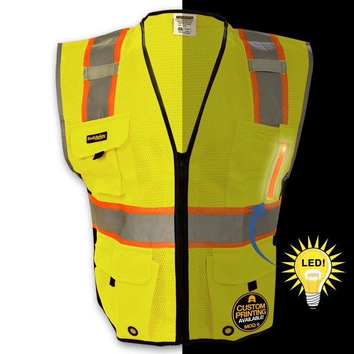 KwikSafety HEAD HONCHO Hi Vis Reflective ANSI PPE LED Class 2 Safety Vest - KwikSafety