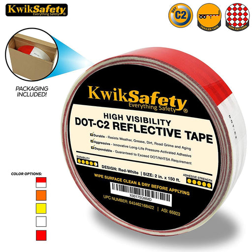 KwikSafety IRON GRIP DOT-C2 Conspicuity Reflective Tape - Red/White 2" x 150' - KwikSafety