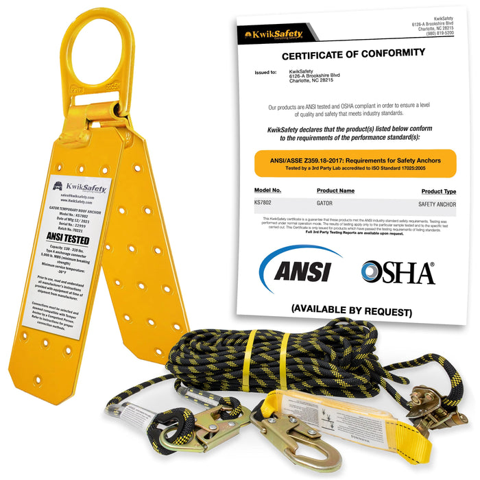 KwikSafety GATOR Temporary Reusable Roof Anchor ANSI Tested OSHA Compliant  Roof Safety - Model No.: KS7802