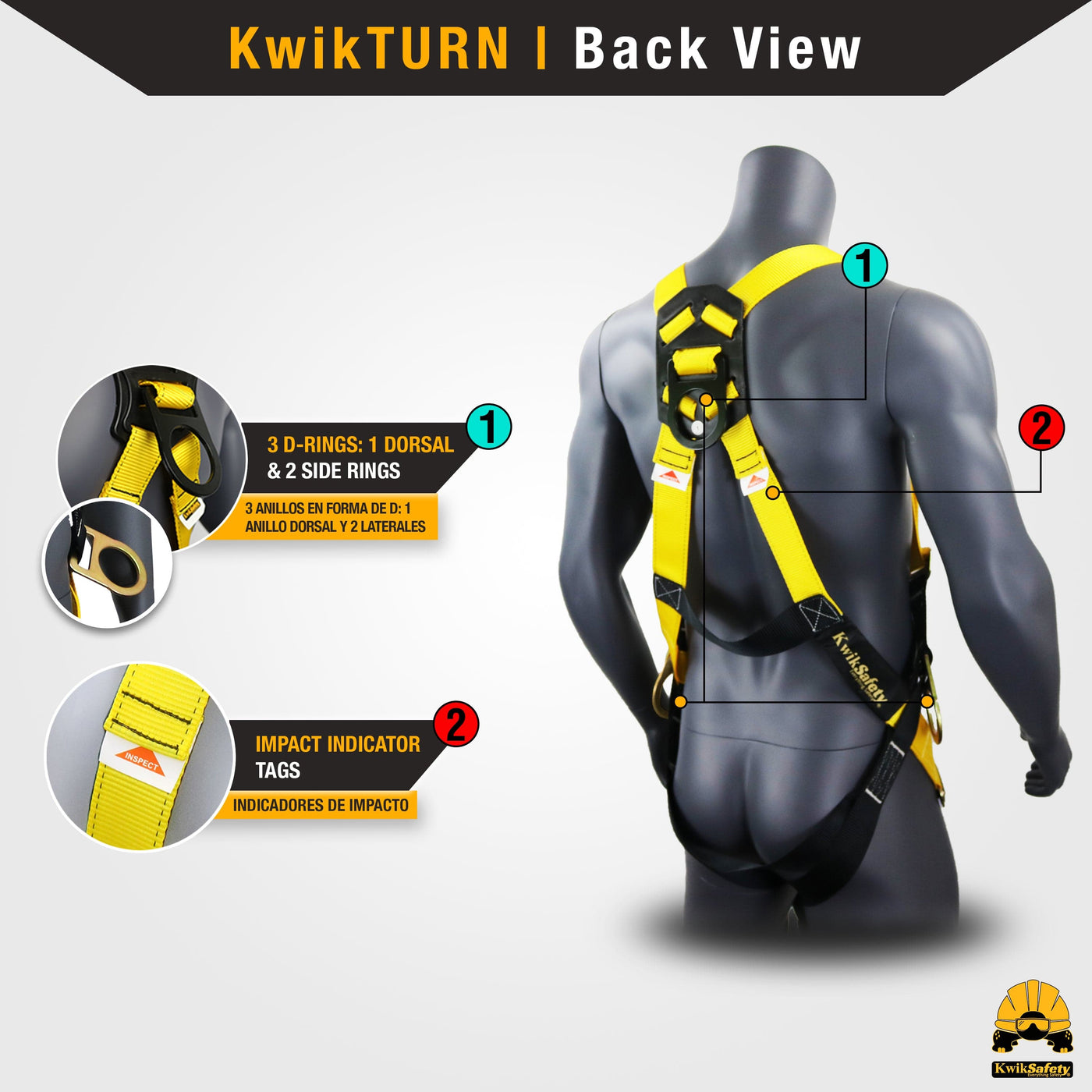 Python Safety Rubber KwikSafety PYTHON 6' Double-Leg Safety Lanyard w/ Shock Absorber Fall