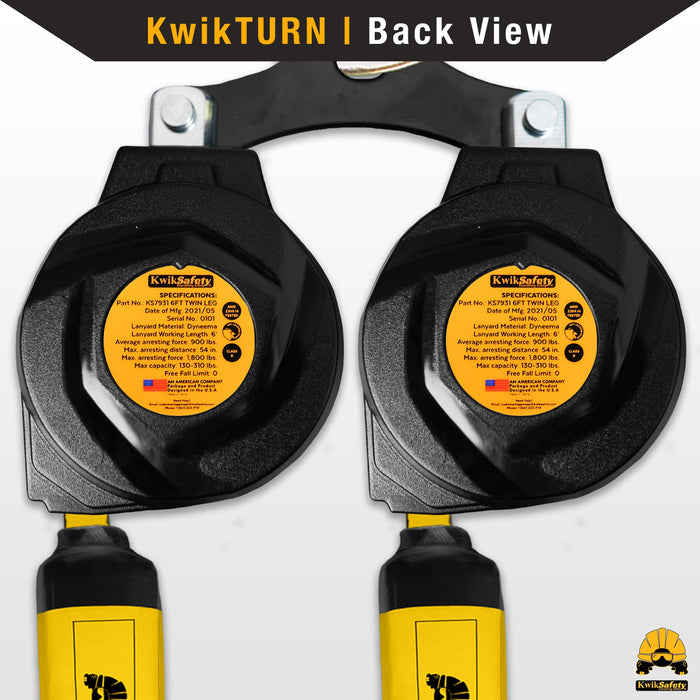 KwikSafety mini MAMBA Twin Leg 6' Self Retracting Lifeline, Web - Model No.: KS7931 - KwikSafety