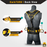 KwikSafety BEAVER TAIL Safety Belt & Suspension Straps (DETACHABLE ID/PHONE POCKET) OSHA Compliant 2 D-Ring Shoulder & Back Support - Model No.: KS6102 - KwikSafety