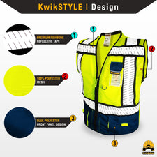 Class 2 Fishbone Safety Vest | High Visibility by KwikSafety