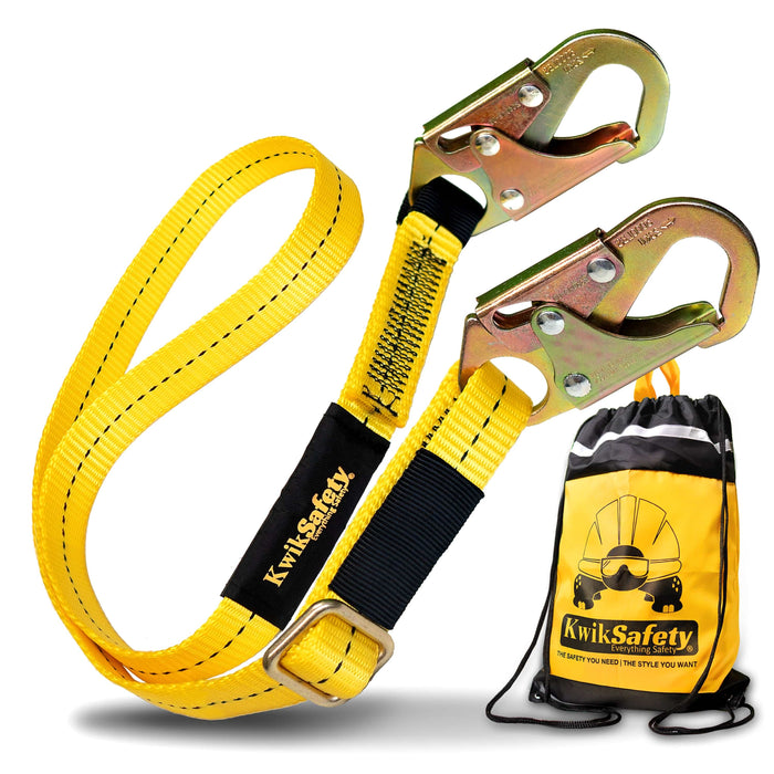 KwikSafety COPPERHEAD Single Leg Adjustable 4' to 6' Safety Lanyard, No Shock Absorber - Model No.: KS7707 - KwikSafety