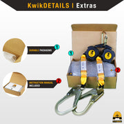 KwikSafety 6’ COBRA Twin Leg Self Retracting Lifeline ANSI Class B Poly Web SRL - Model No.: KS7915-6 - KwikSafety