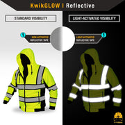 KwikSafety | Sage Hi Vis Fleece Hoodie | Reflectivity