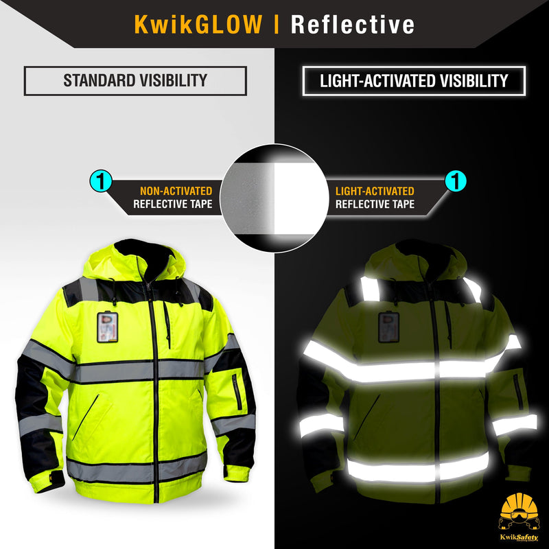 KwikSafety | Enforcer Hi Vis Bomber Jacket | Reflectivity