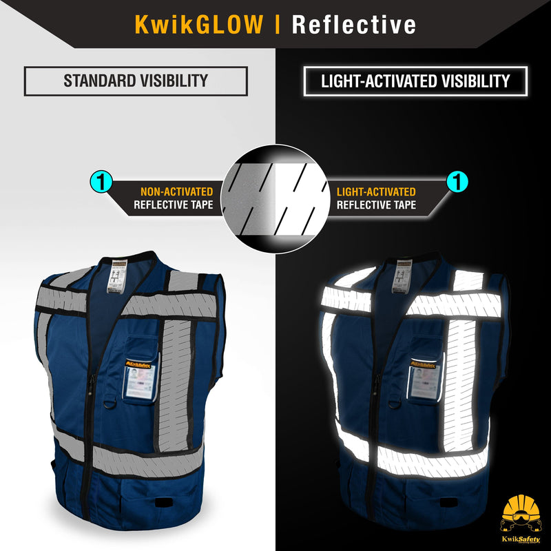 KwikSafety | Pure Blue Sheriff Safety Vest | Reflectivity