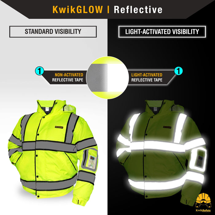 High Visibility Jackets Men Hi Vis Construction Bomber Jackets Waterproof