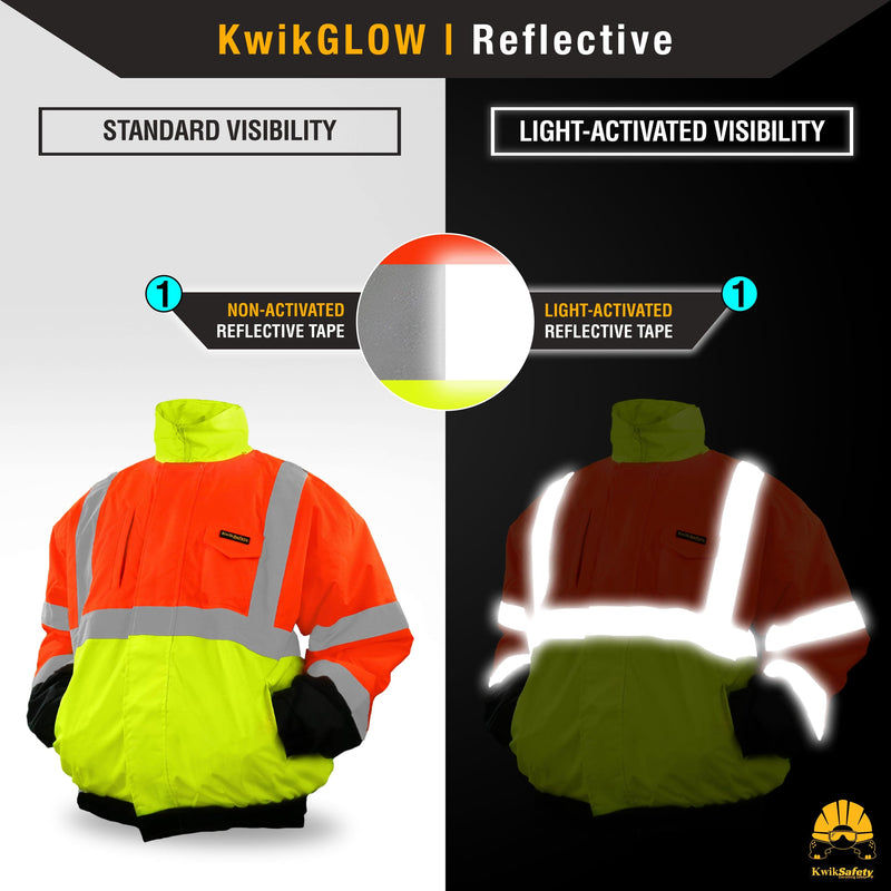 KwikSafety | Dispatcher Hi Vis Bomber Jacket | Reflectivity