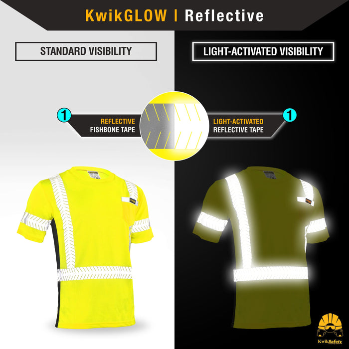 KwikSafety RENAISSANCE MAN Short Sleeve Hi Vis Reflective ANSI PPE Class 2 Safety Shirt - Model No.: KS4401 - KwikSafety contruction reflectors highvis visability reflector longsleeve shirtz stripes strips hivisible green pockets running ropa trabajar trabajo hombres hombre zip button vest tall slogans logo uniform t-shirt hiviz camo t-shirts travajo resistant