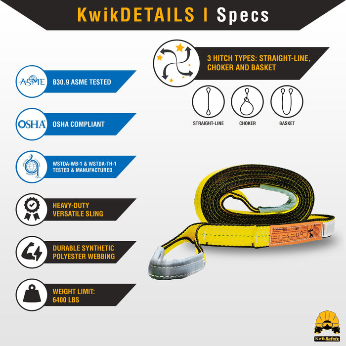 KwikSafety MIGHTY SUMO Type 3 Nylon Web Lifting Slings - Model No.: KS8801 - KwikSafety