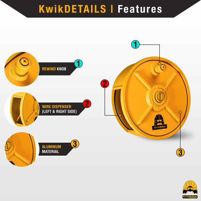KwikSafety TIKO Tie Wire Reel Ironworker Lightweight Rebar Tie Reel Al