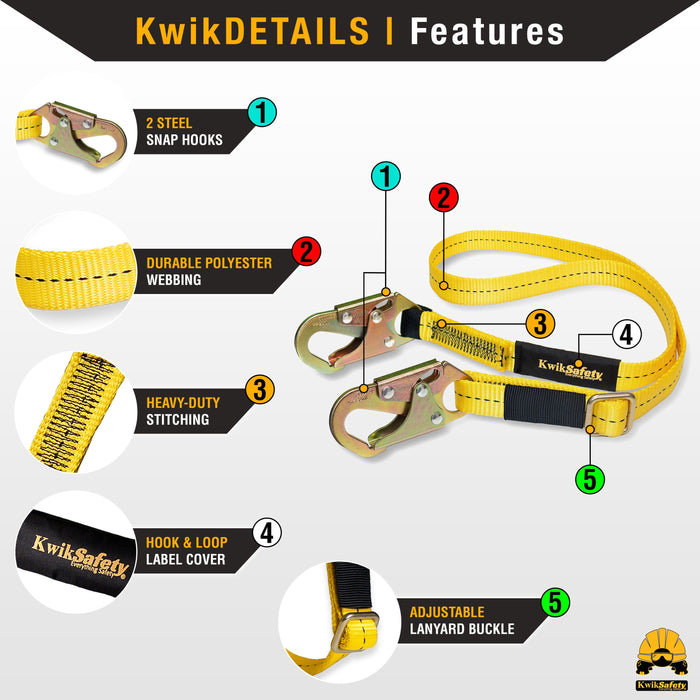 KwikSafety TENTACLE Light Duty Retractable Bungee Tool Lanyard w/ Cara