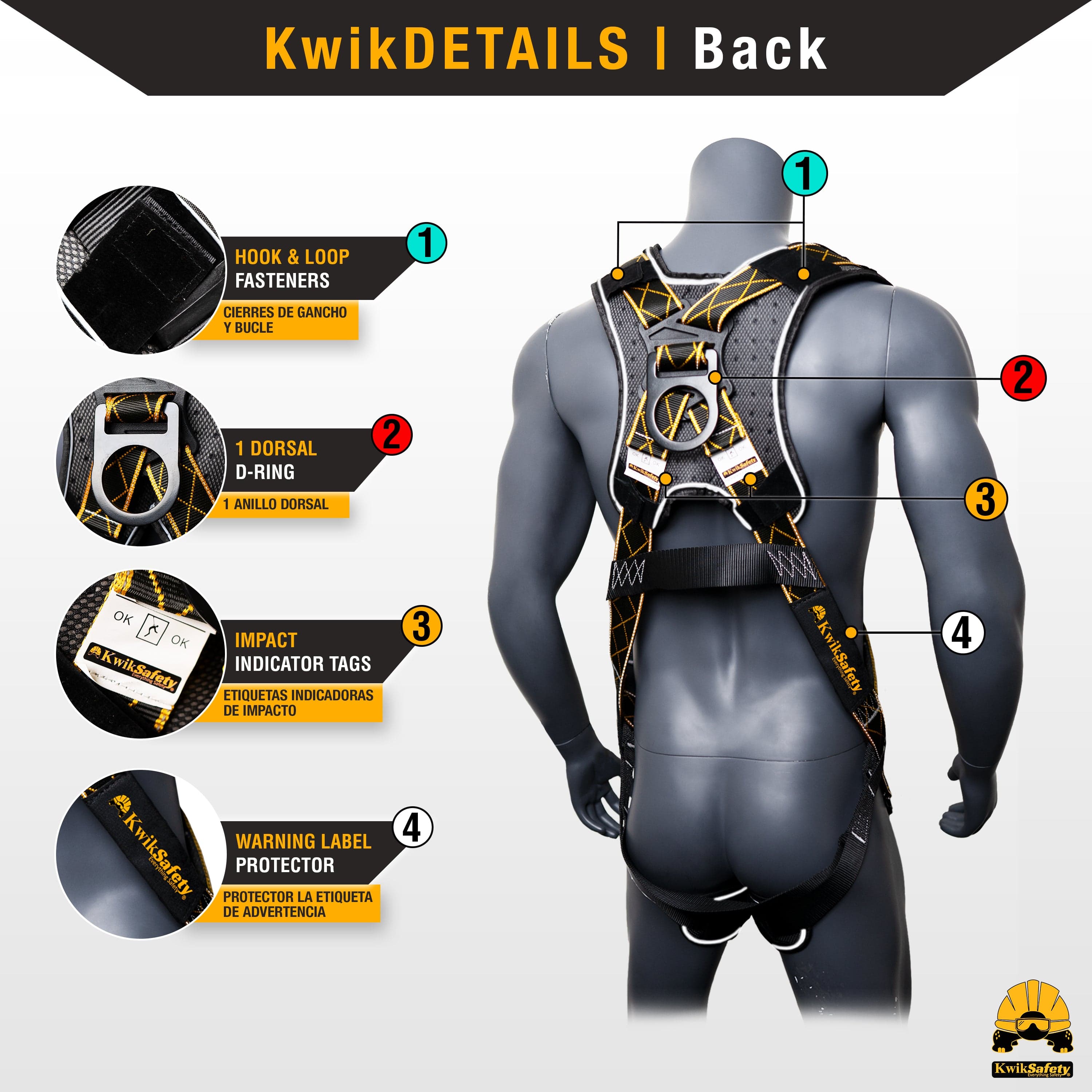 KwikSafety TORNADO DiamondBACK Safety Harness (3 Kwik-Connect Buckles)