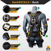 KwikSafety DIAMONDBACK TYPHOON Safety Harness (Back Support) 3 D Ring Fall Protection ANSI OSHA - KwikSafety