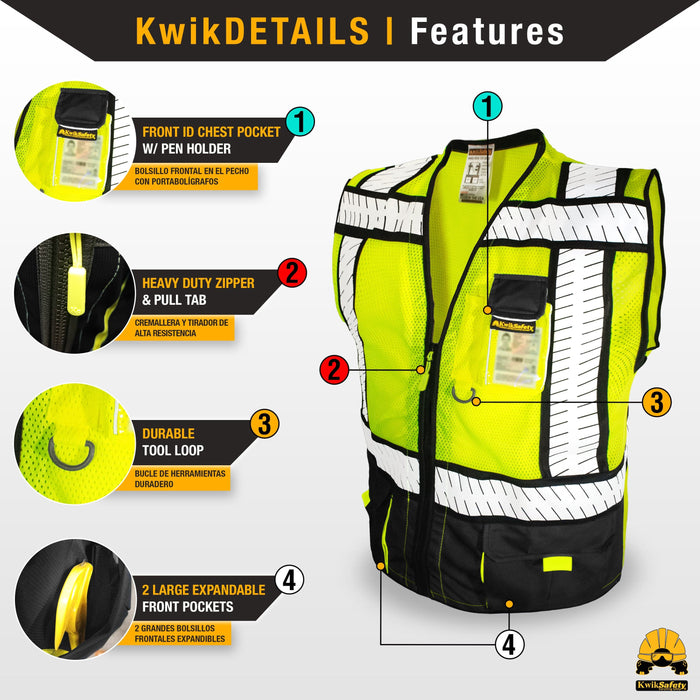 KwikSafety SPECIALIST Safety Vest (Multi-Use Pockets) Class 2 ANSI Tes