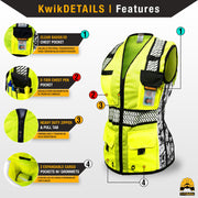 KwikSafety | Roadboss Premium Safety Vest for Women | Product Features