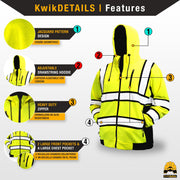 KwikSafety | Sage Hi Vis Fleece Hoodie | Product Features