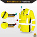 KwikSafety ENGINEER Hi Vis Reflective Long Sleeve ANSI Class 3 Safety Shirt - Model No.: KS4408 - KwikSafety contruction reflectors highvis visability reflector longsleeve shirtz stripes strips hivisible green pockets running ropa trabajar trabajo hombres hombre zip button vest tall slogans logo uniform t-shirt hiviz camo t-shirts travajo resistant