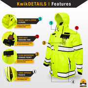 KwikSafety | Torrent Hi Vis Rain Jacket | Product Features