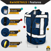 KwikSafety | Pure Blue Sheriff Safety Vest | Product Features