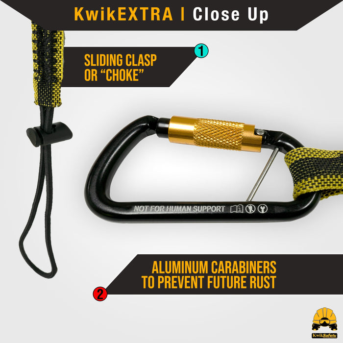 KwikSafety KRAKEN Light Duty ANSI Tested Bungee Tool Lanyard w/ Carabiner Clip - Model No.:KS7903 - KwikSafety