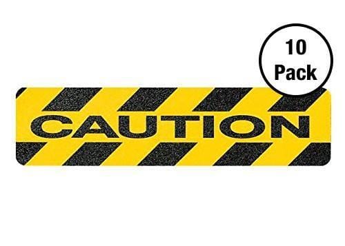 KwikSafety 6"x24" Black&Yellow Adhesive 'Caution' Anti Slip Tread Pack - KwikSafety