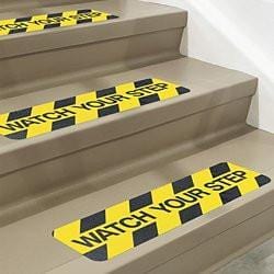 KwikSafety 6"x24" Black&Yellow Adhesive 'Caution' Anti Slip Tread Pack - KwikSafety