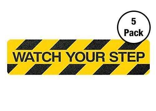 KwikSafety 6"x24" Black&Yellow Adhesive 'Caution' Anti Slip Tread Pack - KwikSafety