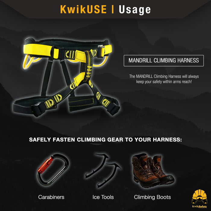 KwikSafety MANDRILL Climbing Harness Outdoor Gear - Model No.: KS6608 - KwikSafety