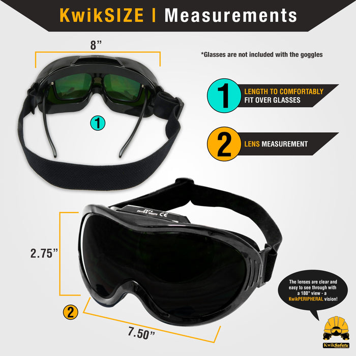 KwikSafety PIT VIPER Welding Goggles (ANTI-FOG, ANTI-SCRATCH) Shade #5 Infrared Flame Cutting Eye Protection ANSI Tested OSHA Compliant PPE- Model No.: KS1104 - KwikSafety