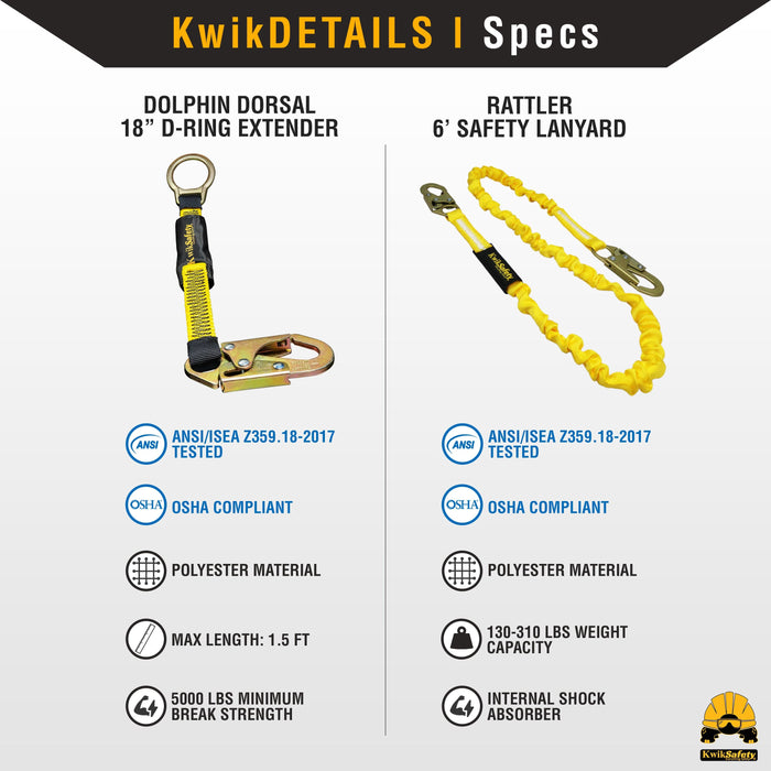 KwikSafety DOLPHIN DORSAL 18" D-Ring Extender Fall Protection Equipment - Model No.: KS7721 - KwikSafety