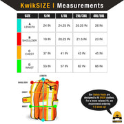 KwikSafety | First Responder Safety Vest | Size Chart