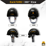 KwikSafety ARMADILLO Hard Hat ANSI OSHA Vented  6 Point Suspension Climbing Helmet Black  - Model No.: KS8661 - KwikSafety