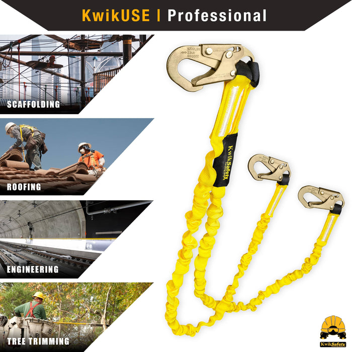 KwikSafety DOUBLE LEG RATTLER Y-Leg 6’ Internal Shock Absorber Safety Lanyard - Model No.: KS7704 - KwikSafety